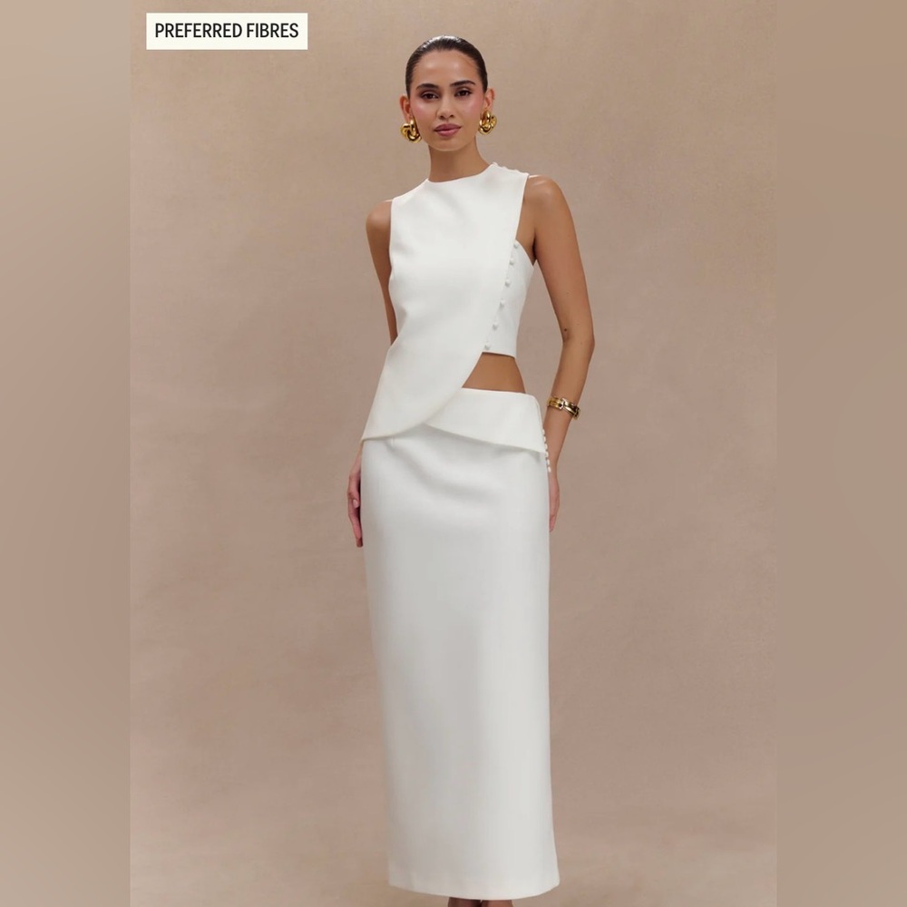 Meshki White Asymmetric Astrid Set - Picture 2 of 4